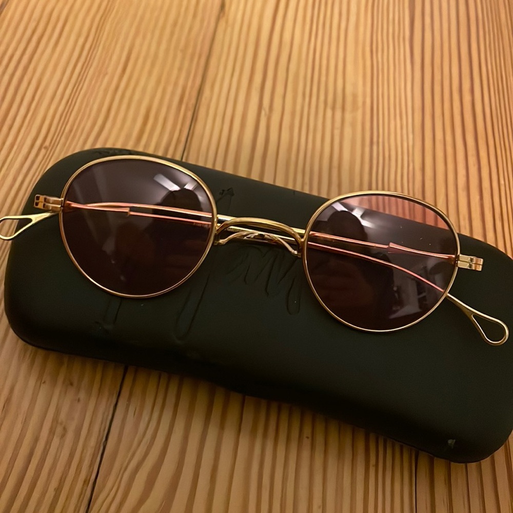 Vintage glasses pink lens and gold frame